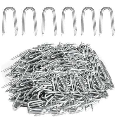 300 pcs Wire Staples, Fence Stapless, Steel U Nails for Fencing, U Shaped Wir...