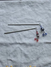 Silver Tone Cloisonne Hair Pin Sticks
