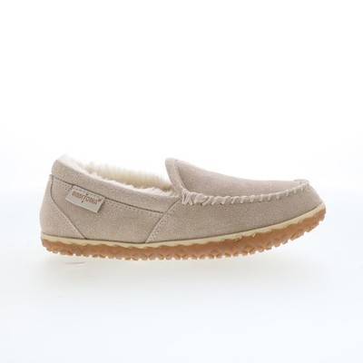 Minnetonka Tempe 40128 Womens Gray Suede Slip On Loafer Slippers Shoes