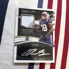 Panini 2021 Immaculate Rhamondre Stevenson Patriots Eye Black Jersey Auto /99
