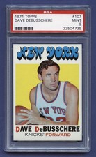 1971 DAVE DEBUSSCHERE PSA 9 MINT TOPPS HOF NEW YORK KNICKS SHARP COLOR #107 RZC