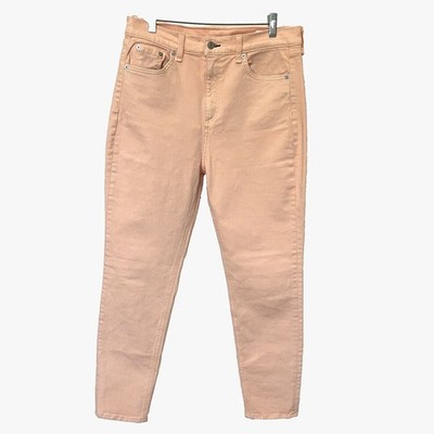 Rag & Bone Jeans Women s 29 X 26 High Rise Skinny Denim Preppy Pastel Peach