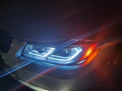  E90 LCI Sedan(06-11)Spec-D Projector Headlights 3D Dual Iced LED -Black  Tinted