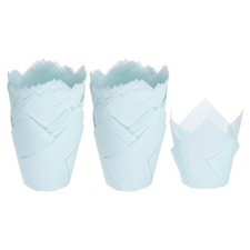 100pcs Tulip Cupcake Liners Greaseproof Baking Cups Blue