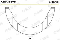 Distanzscheibe Kurbelwelle Glyco A284/2 STD FüR Hyundai H100 HR Mitsubishi L200