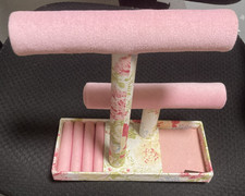 ENCHANTE Jewelry Display Organizer Necklace Bracelet Ring Floral Velvet 9.5X11"