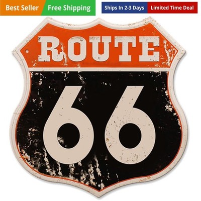 Vintage Road Signs Room Decor Retro U.S. 66 High Way Road Metal Tin Sign For ...