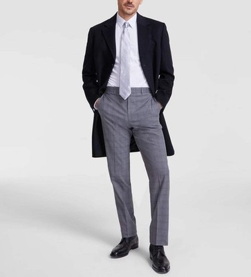 Michael Kors Men's Classic-Fit Wool Cashmere Blend Kavon Overcoat Coat 38S Black