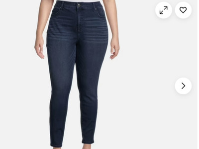 Terra & Sky Women's Plus Size Skinny Jeans High Rise Dark Wash size 26W Petite