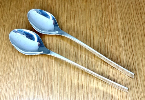Vision 2 Soup Spoons 1961 Modernist Sterling International Silver - 96333
