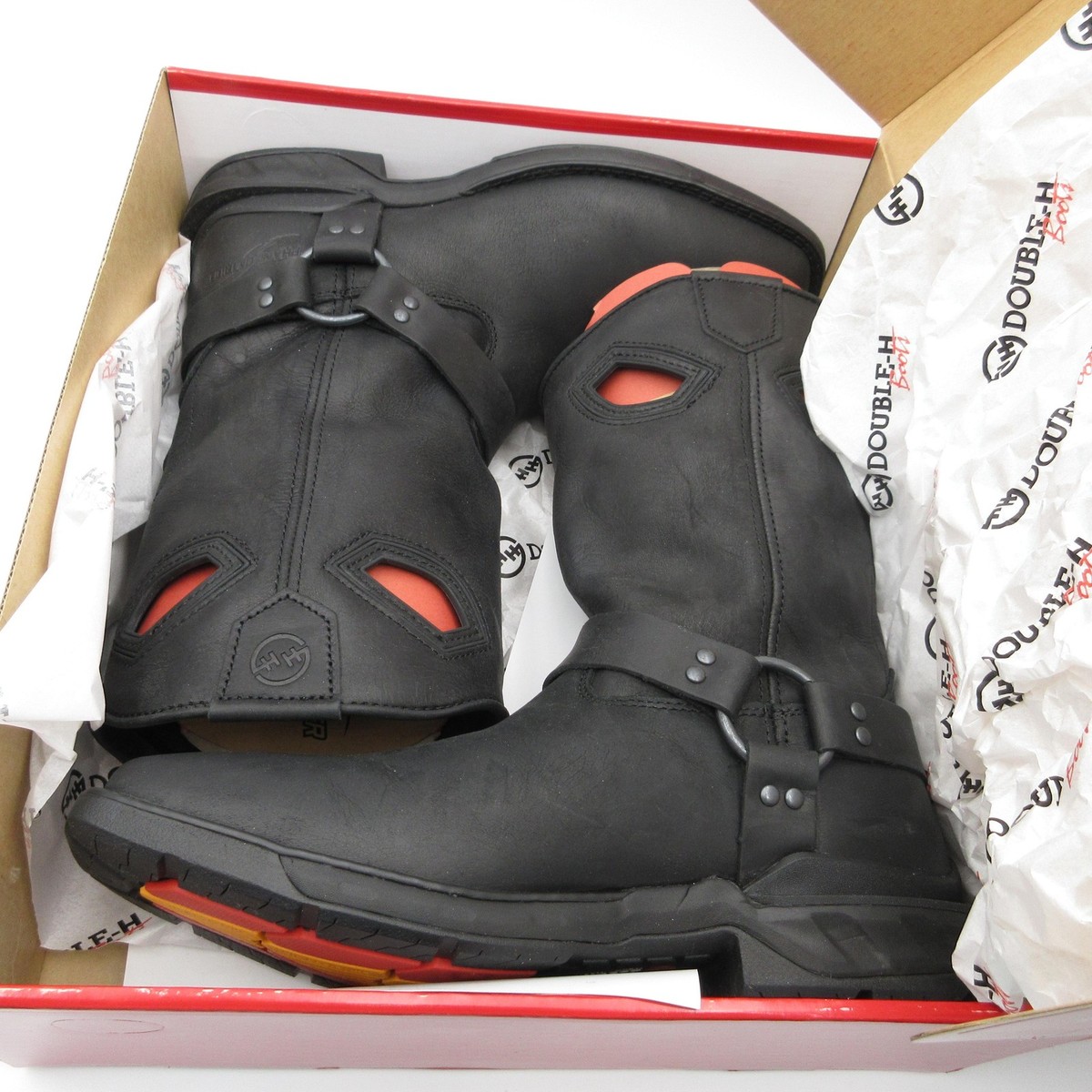 Double-H Longbranch Boots Mens Size 10.5D Black Harness Roper