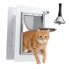 Pet Door for Wall - Steel Frame, Telescoping Tunnel Double Silicone Flaps