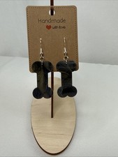 Dog Bone Multicolor Pearlescent Earrings W/Hypoallergenic Silver Hook