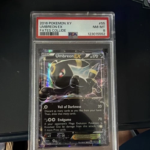 Pokémon Umbreon EX 55/124 Fates Collide Ultra Rare Holo PSA 8 2016