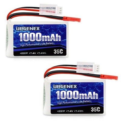 URGENEX 2S Lipo Battery 7.4V 1000mAh 35C(Burst 70C) Rechargeable RC Battery