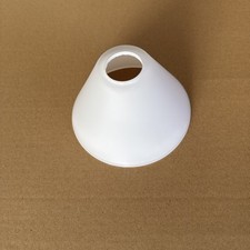Lampenschirm E14 Ersatzglas Lampenglas Kegel Weiß matt Hö 70mm Ø125mm Loch 30mm