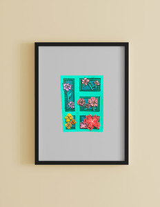 Original ACEO Acrylic Paint “Blooming Corners", Tiny Art, MeMaries