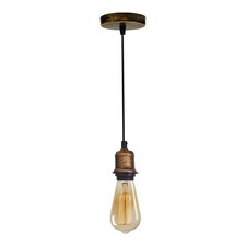 Image of Vintage Ceiling Pendant Light E27 Bulb Holder Ceiling Rose Antique Decor Lamp