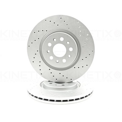 PAAR BREMSSCHEIBEN VORNE FÜR MASERATI LEVANTE 3.0 CROSS GELOCHT PERFORMANCE 345 mm