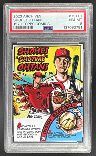 EL.200 Shohei Ohtani 2023 Topps Archives #79TC-1 1979 Comics PSA 8