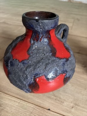 2x Fat Lava -Bewegung, westdeutsche Keramik aus den 1960er oder 1970er Jahren.