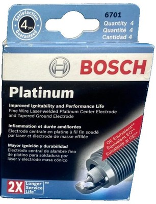 NEW X4 BOSCH 6701, 6747 Spark Plug PLATINUM For Cadillac, Ford, Buick