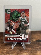 Giannis Antetokounmpo Montage Fast Break Red /99 2024-25 Panini Mosaic #17