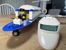 LEGO City 3181 Passenger Plane & 3658 Police Helicopter Lot Prebuilt Minifigures