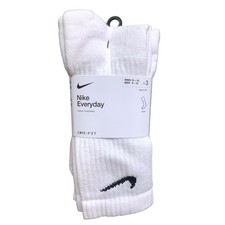 Nike Everyday Cotton Cushioned Dri-FIT Unisex Adult Crew Socks, 3-Pack White,