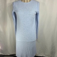 Style & Co Blue Wide Ribbed Long Sleeve Full Hem Sweater Dress Size Medium