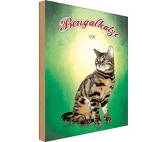 Holzschild 18X12 Cm Katze Bengalkatze 1792 Tier Haustier Deko Geschenk Holz Schi