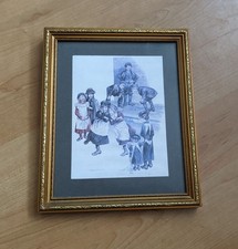 Vintage print by artist Ronald Embleton depicting Victorian childhood scenes