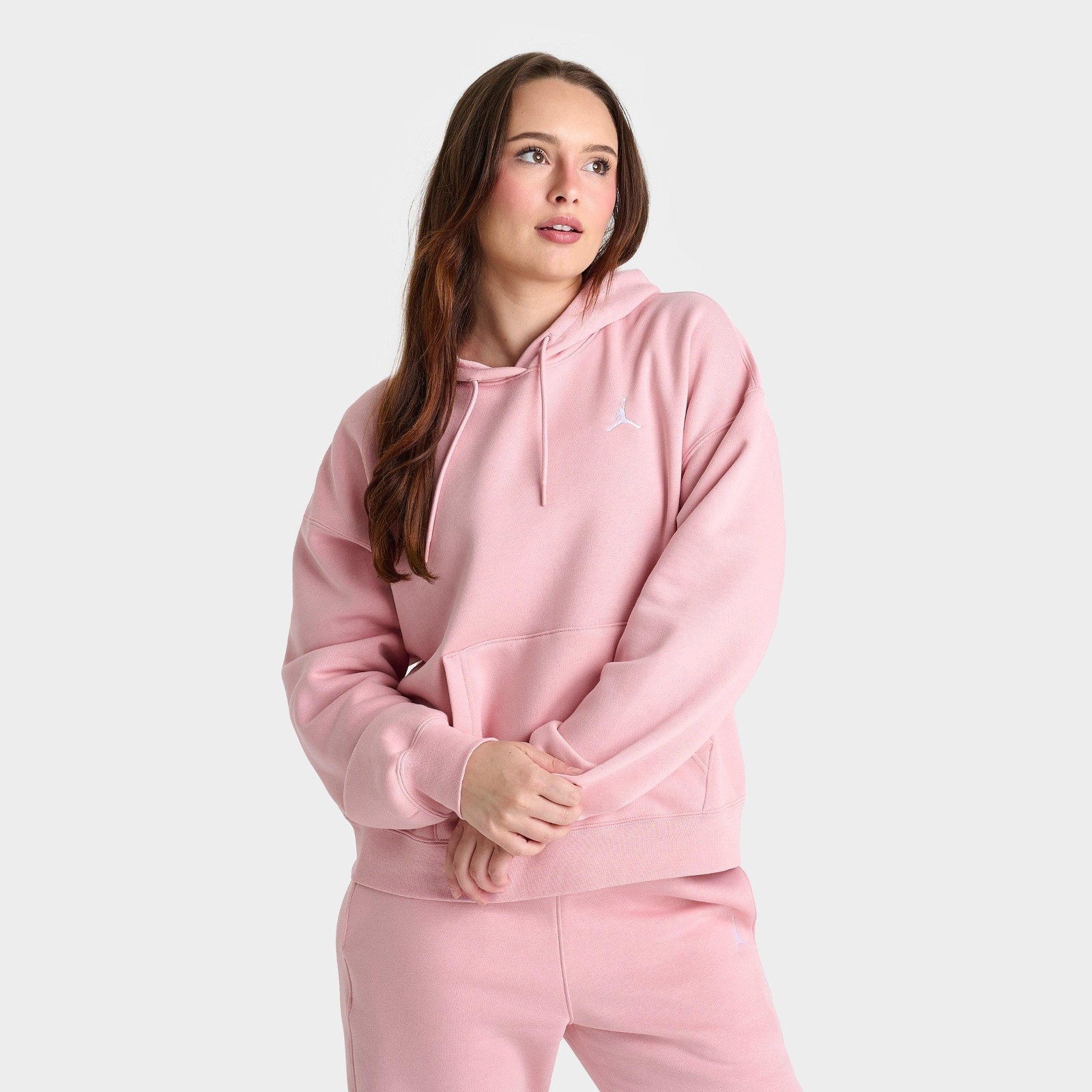 NIKE JORDAN BROOKLYN FLEECE HOODIE SIZE S (FN4488 607) PINK thumbnail 3