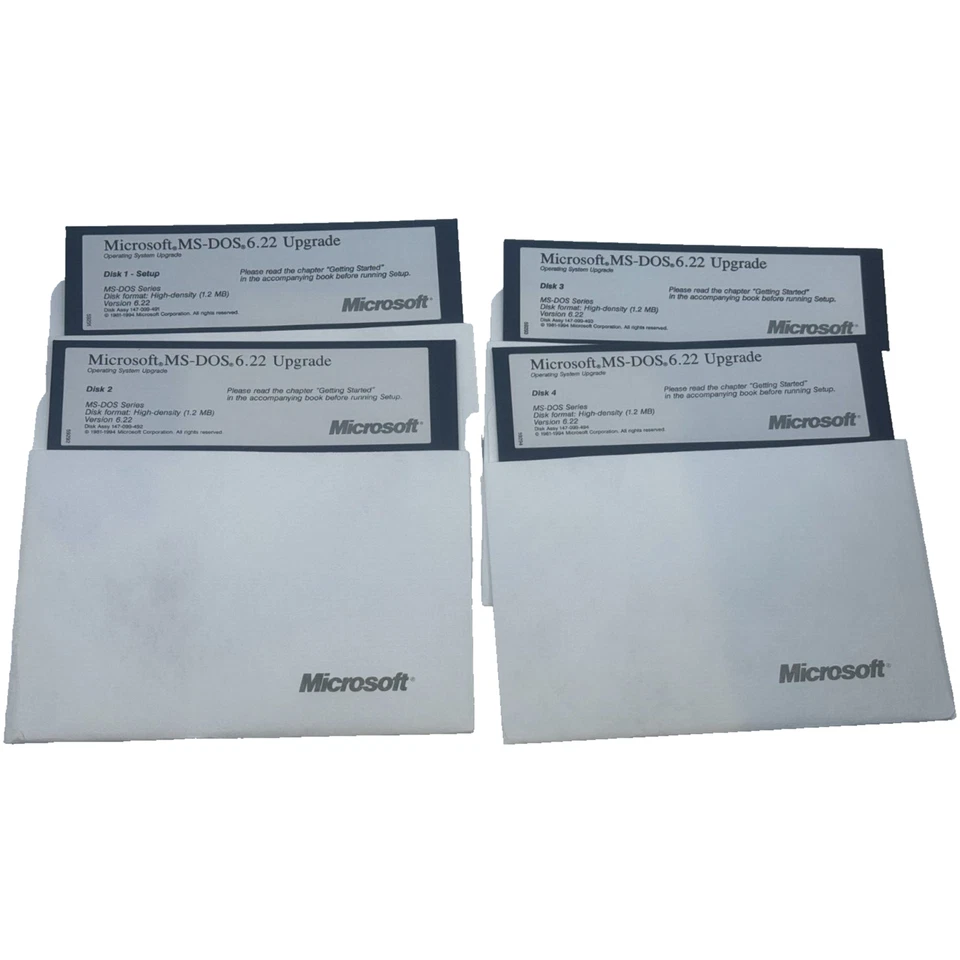 Microsoft MS-DOS 6.22 Upgrade Disks 5.25 Complete in Box Manual Vintage Tested - Image 4 of 4