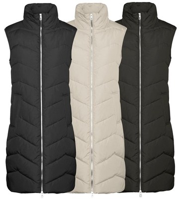 Vero Moda Damen lange Steppweste Weste Waistcoat gesteppt Übergang