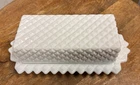 Vtg Hobnail Milk Glass Butter Dish With Lid White Fancy Elegant Dinning - Nice!!