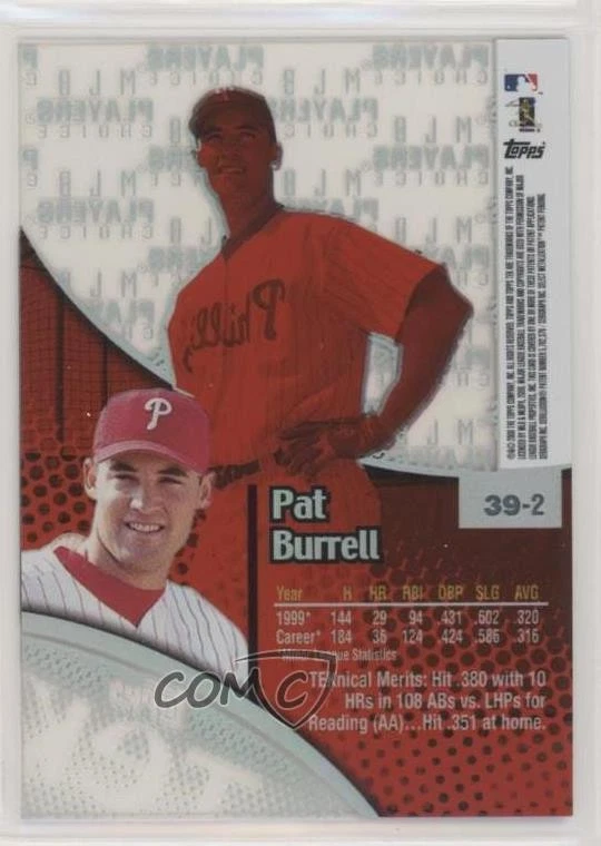 2000 Topps Tek Pattern 02 Pat Burrell #39-2 - Image 2 of 2