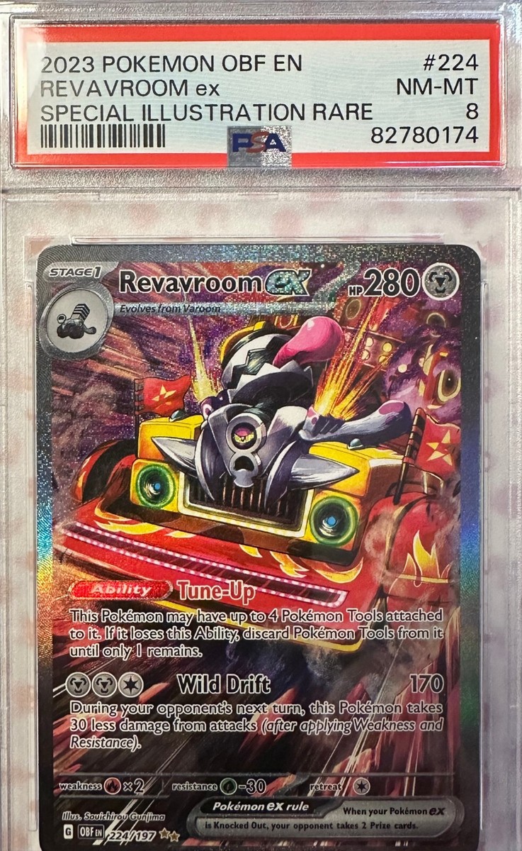 PSA 8 Near Mint-Mint Revaroom ex SIR 224/197 2023 S&V Obsidian