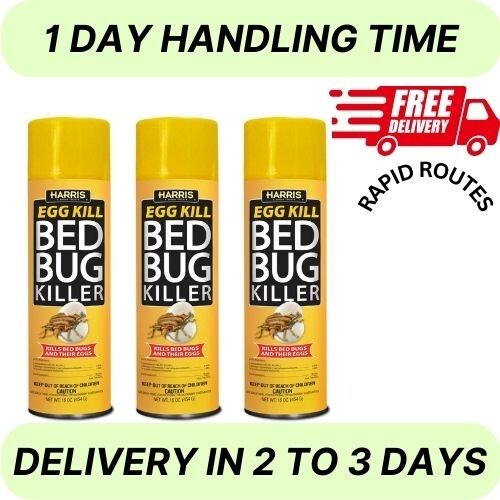 3-Pack Bed Bug Killer Spray (16 oz) – Eliminates Eggs & All Life Stages