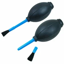 2x Large Rubber Air Blower - Dust Cleaner with Brush for Camera Lens CCD Watch