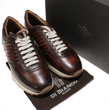 Di Bianco NWD Daytona Reverse Sombrero Leather Sneakers Size 9 US In Brown