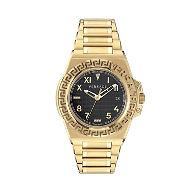 Versace Herren Armbanduhr Greca Reaction Diamonds Schwarz VE3I00723