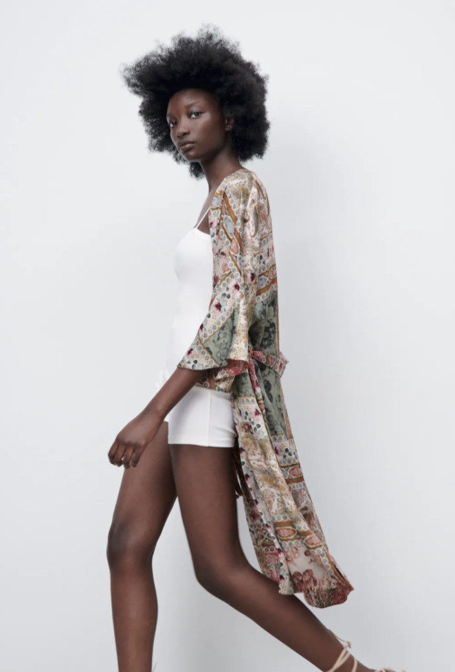 Купить ZARA NEW WOMEN REVERSIBLE PRINTED KIMONO JACKET PATCHWORK на Аукцион  из Америки с доставкой в Россию, Украину, Казахстан