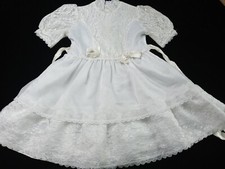Vtg Sugar Plum Circle Ruffle Dress Size 6x White Ivory Lace Flower Girl USA