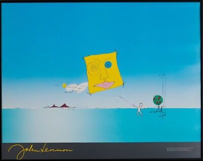 New John Lennon Lithograph Bag One Official Poster ''Kite and Blue Sky'' Signed