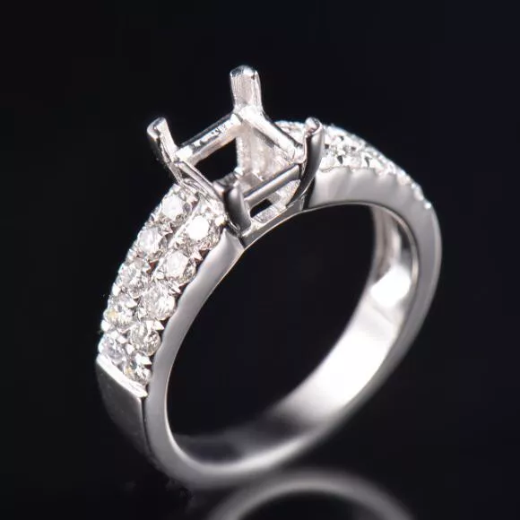 Natural Diamond Semi Mount Ring Settings Princess Cut 6 6mm Solid