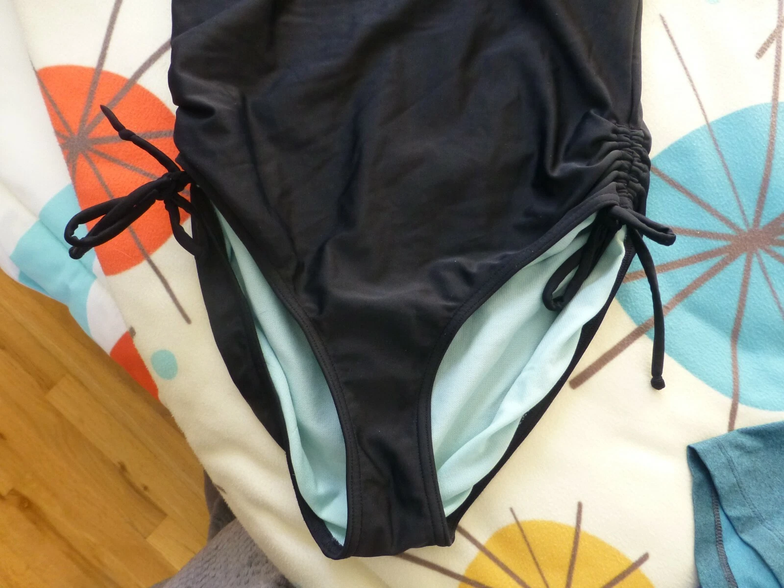 prana moorea one piece ruching at leg openings 