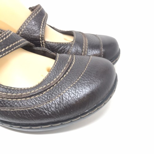 Clarks Bendables Mary Jane Flat Womens Size 9.5 M Brown Stitched Slip On Shoe | eBay