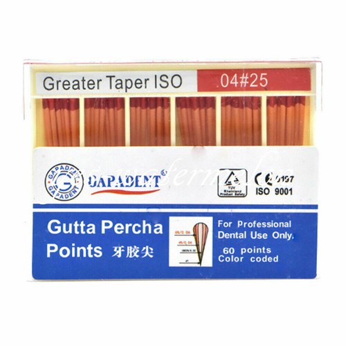 60 Pcs Dental Endodontic Absorbent Points Gutta Percha Taper 0.04 GAPADENT New - Picture 15 of 18