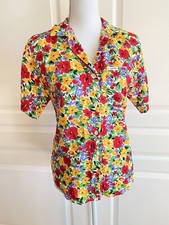 Guess Georges Marciano Vintage Floral Button Up Lightweight Rayon Throwback 80s
